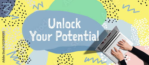 Unlock your potential with person using a laptop computer