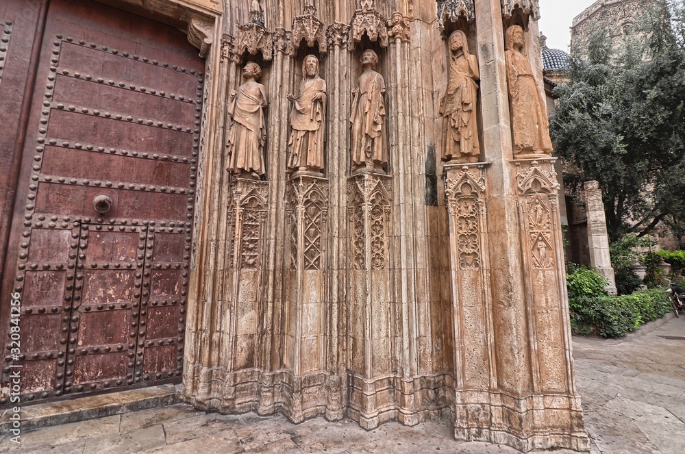 Detail of the Portal of the Apostles of the Valencia Cathedral, Spain Detail of the Portal of the Apostles of the Valencia Cathedral, Spain