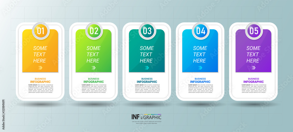 Colorful Infographics design template, can be used for workflow layout, diagram, annual report, web design.Creative banner, label vector.	