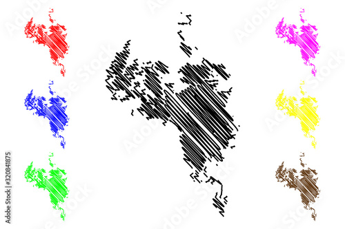 Cary City, North Carolina (United States cities, United States of America, usa city) map vector illustration, scribble sketch City of Cary map