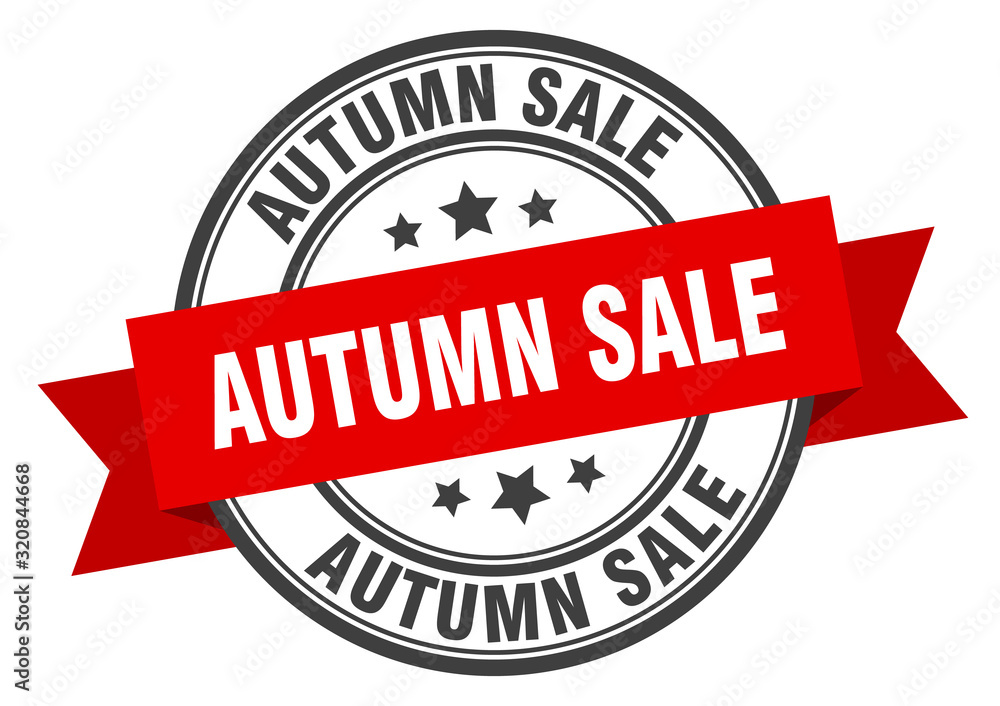 Obraz premium autumn sale label. autumn saleround band sign. autumn sale stamp