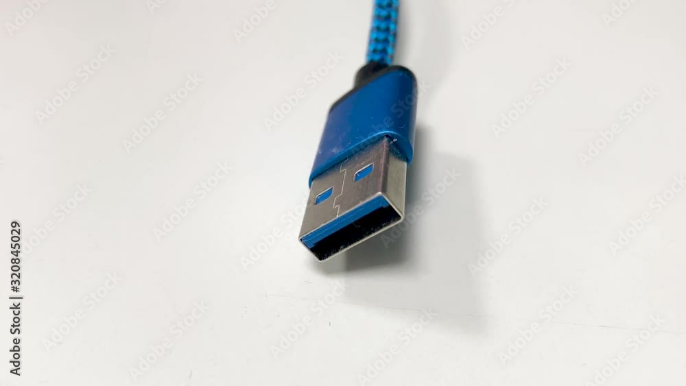 USB cable against white background USB-A USB-C Micro USB and Lightning Cable to connect USB cable against white background USB-A USB-C Micro USB and Lightning Cable to connect