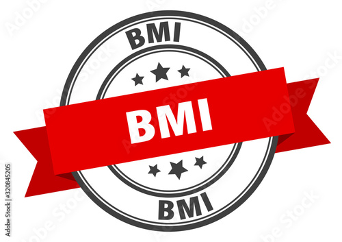 bmi label. bmiround band sign. bmi stamp