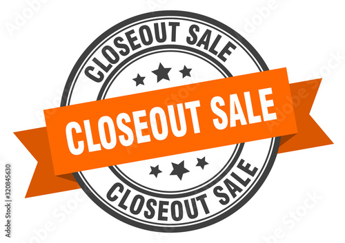 closeout sale label. closeout saleround band sign. closeout sale stamp