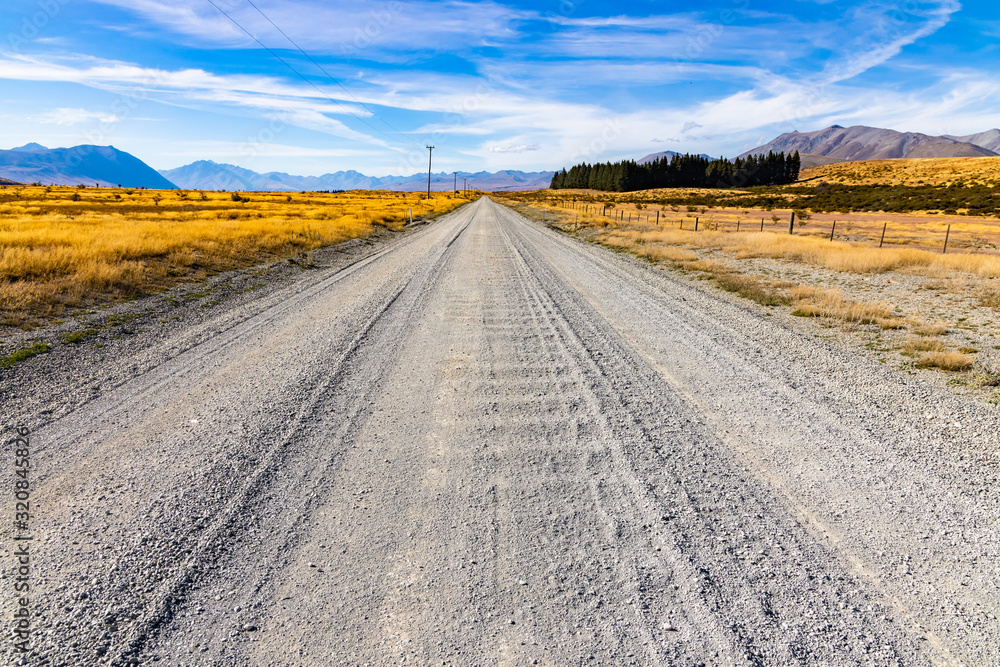 country road and sky in Newzealand