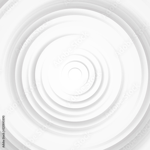 White gray circles abstract background.3D illustration with paper cut style. © Koy