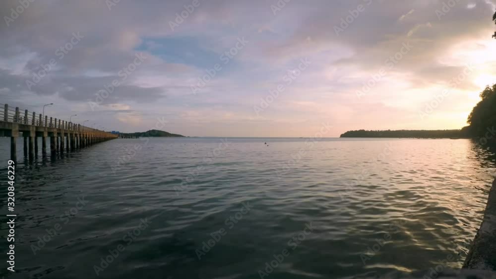 Time Lapse of the Sunset Over the Sea with Pink and Blue Sky. Time Lapse of the Sunset Over the Sea with Pink and Blue Sky.