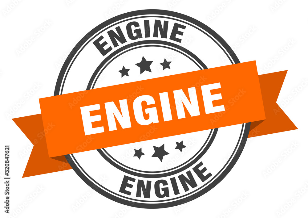 Obraz premium engine label. engineround band sign. engine stamp