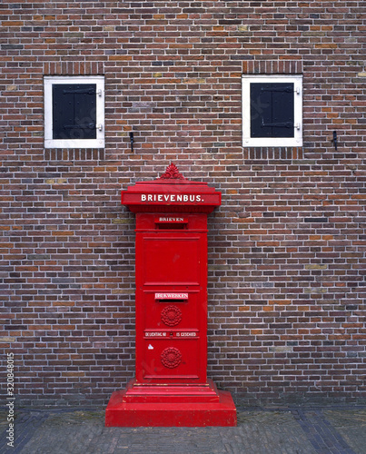 Photography red postbox Amsterdam Holland