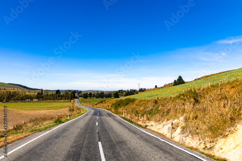 country road and sky in Newzealand