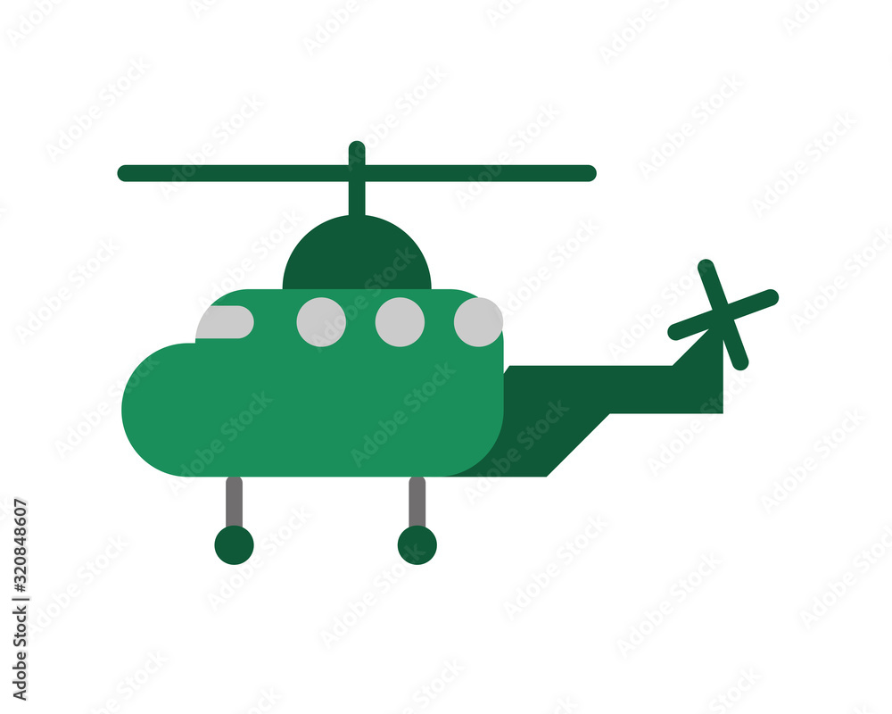helicopter military force isolated icon