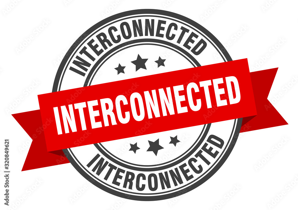 interconnected label. interconnectedround band sign. interconnected stamp interconnected label. interconnectedround band sign. interconnected stamp
