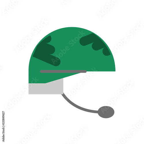 military force helmet with microphone isolated icon