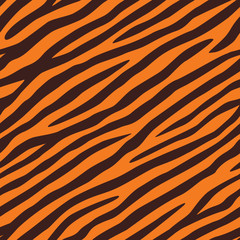 Acrylglasbilder Tierfellmuster Tigerfell Textur nahtlos Orange Schwarz  © Nadzin