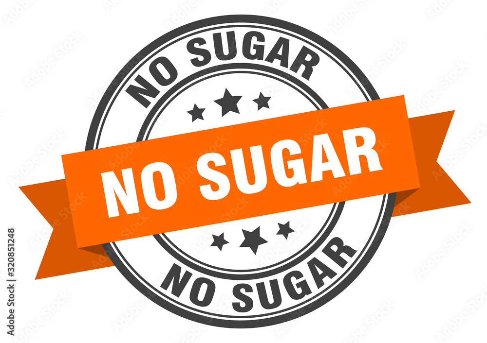 Fototapeta premium no sugar label. no sugarround band sign. no sugar stamp