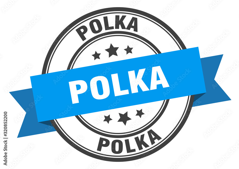 Fototapeta premium polka label. polkaround band sign. polka stamp
