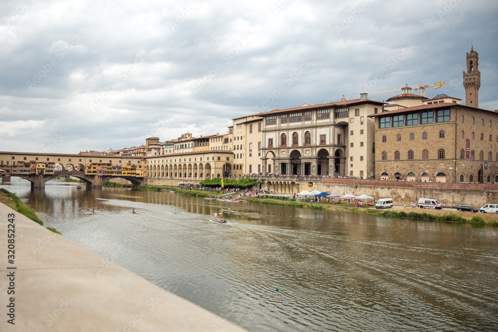 Cityscape of Florence overlooking the Arno River