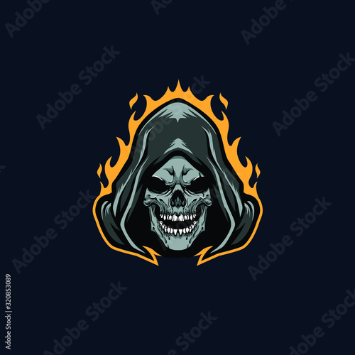 Grim Reaper Head Esport Logo
