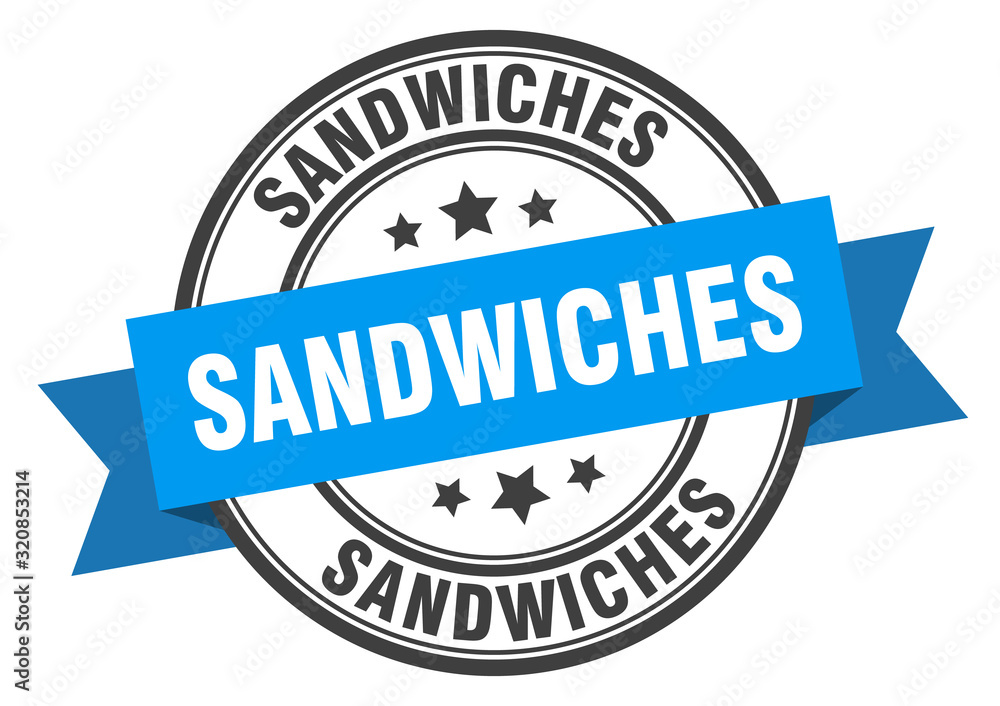 Fototapeta premium sandwiches label. sandwichesround band sign. sandwiches stamp