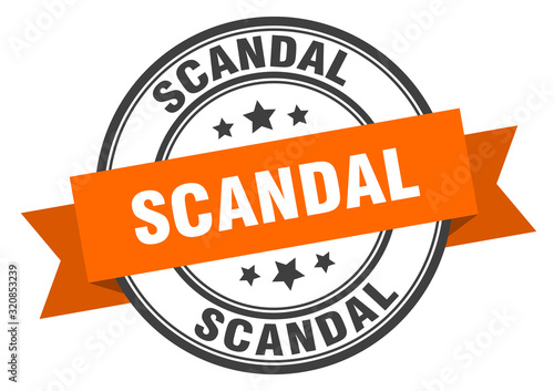 scandal label. scandalround band sign. scandal stamp