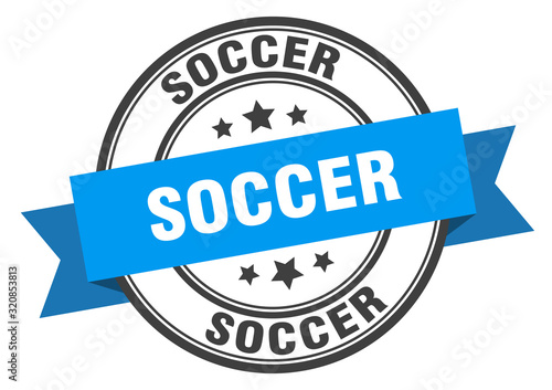 soccer label. soccerround band sign. soccer stamp
