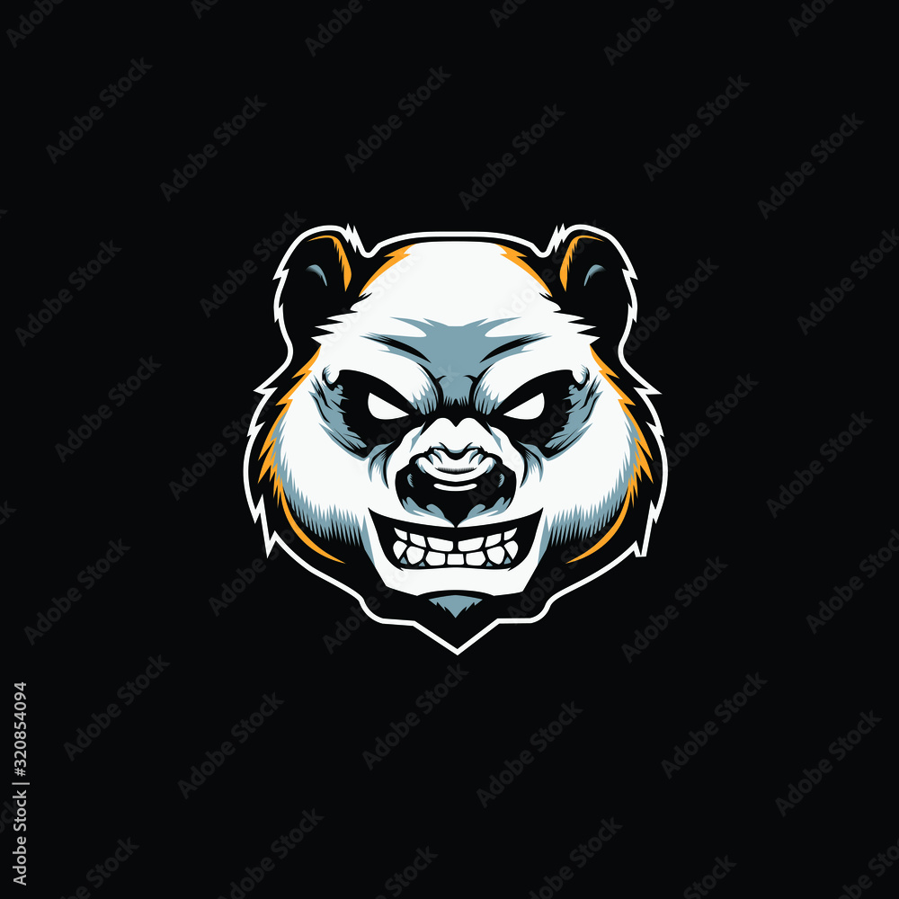 Angry Panda Head Mascot Logo Angry Panda Head Mascot Logo