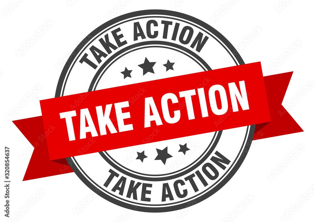 Fototapeta premium take action label. take actionround band sign. take action stamp