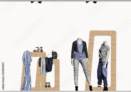 Obraz na płótnie 3d render fashion clothes