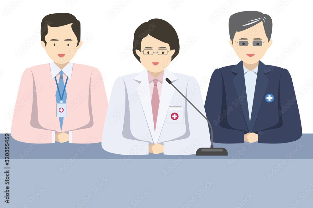Doctor Team Interview Press Vector Doctor Team Interview Press Vector