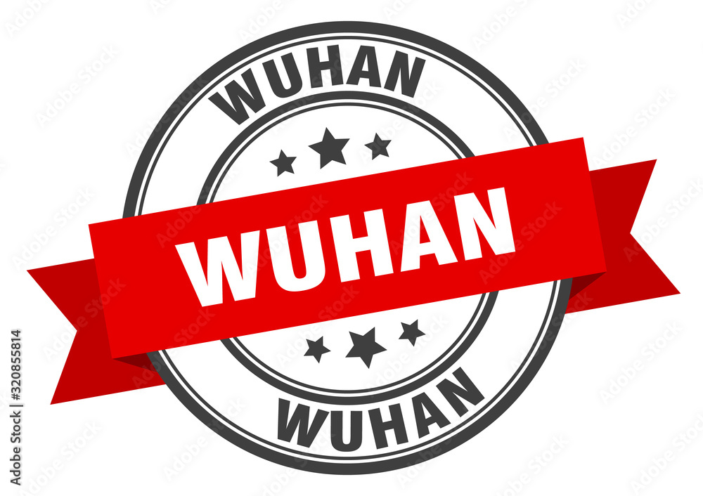 Fototapeta premium Wuhan label. Wuhanround band sign. Wuhan stamp