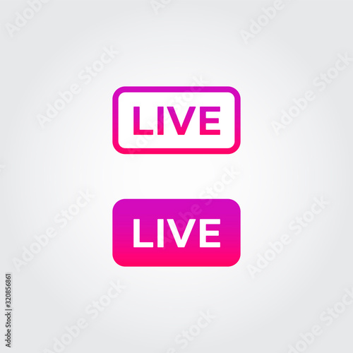 Live Stream icon. Instagram video streaming sign. Social media button. Personal brand communication attribute. Vector illustration.