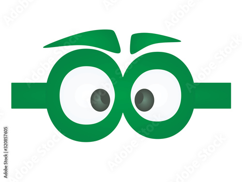 Funny green eye mask. vector illustration