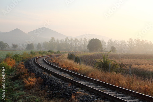 Train tracks in countryside