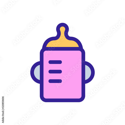 Baby bottle icon vector. A thin line sign. Isolated contour symbol illustration