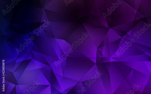 Dark Purple vector polygonal template. Creative geometric illustration in Origami style with gradient. Triangular pattern for your design.