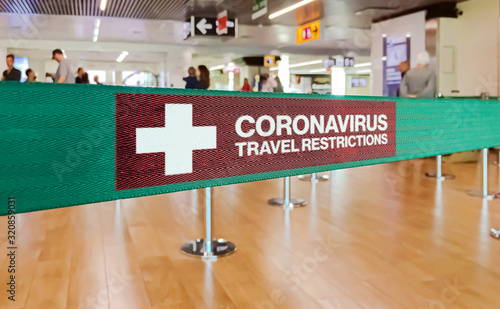Warning of travel restriction in airport