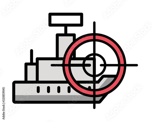 ship military force with target