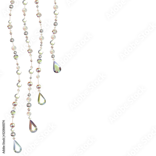 Abstract vector illustration. Gems. Jewelry. Beads.