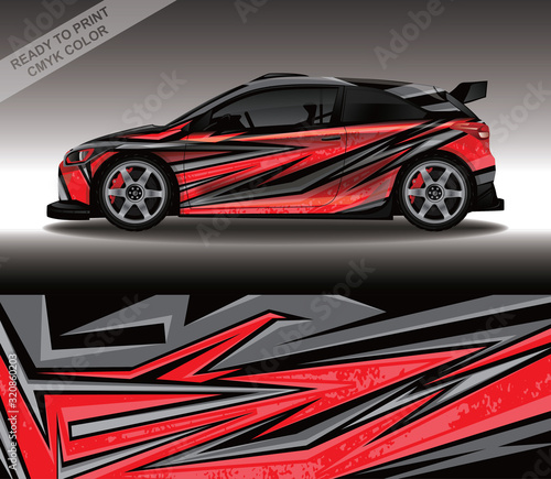 Car wrap decal design vector  custom livery race rally car vehicle sticker and tinting.