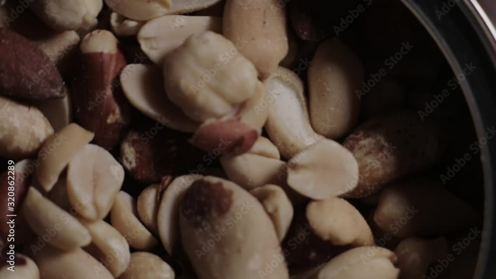 Healthy Unsalted Nuts In A Can - Close Up Shot Healthy Unsalted Nuts In A Can - Close Up Shot