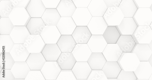 Hexagons in the form of honeycombs for presentations  website design. Abstract geometric unobtrusive background - 3d render. Illustration for technology  medecine  advertising.