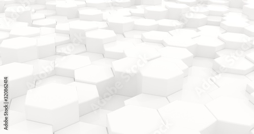 Hexagons in the form of honeycombs for presentations  website design. Abstract geometric unobtrusive background - 3d render. Illustration for technology  medecine  advertising.