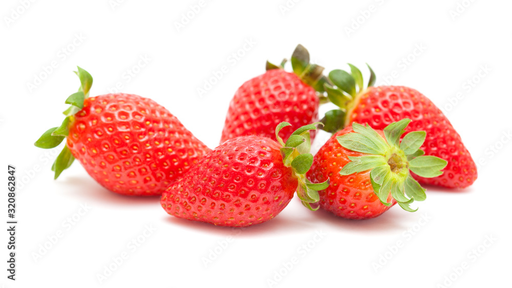 red ripe strawberries on white red ripe strawberries on white