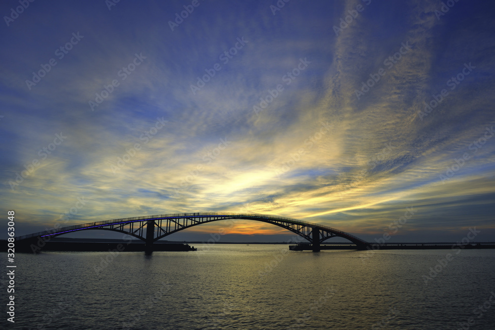 Naklejka premium Scenic shot of Xiying Rainbow Bridge Penghu County