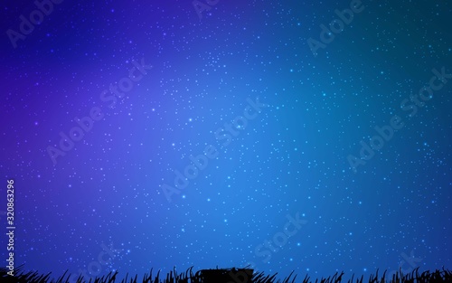 Dark Pink, Blue vector texture with milky way stars. Glitter abstract illustration with colorful cosmic stars. Pattern for futuristic ad, booklets.