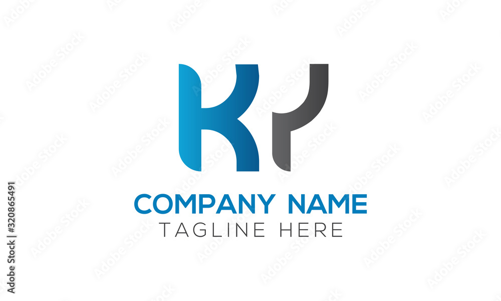 Initial Alphabet KY Logo Design vector Template. Linked Letter KY Logo Vector Initial Alphabet KY Logo Design vector Template. Linked Letter KY Logo Vector