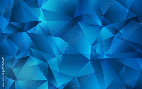 Dark BLUE vector polygonal pattern. Creative illustration in halftone style with triangles. Completely new template for your banner.
