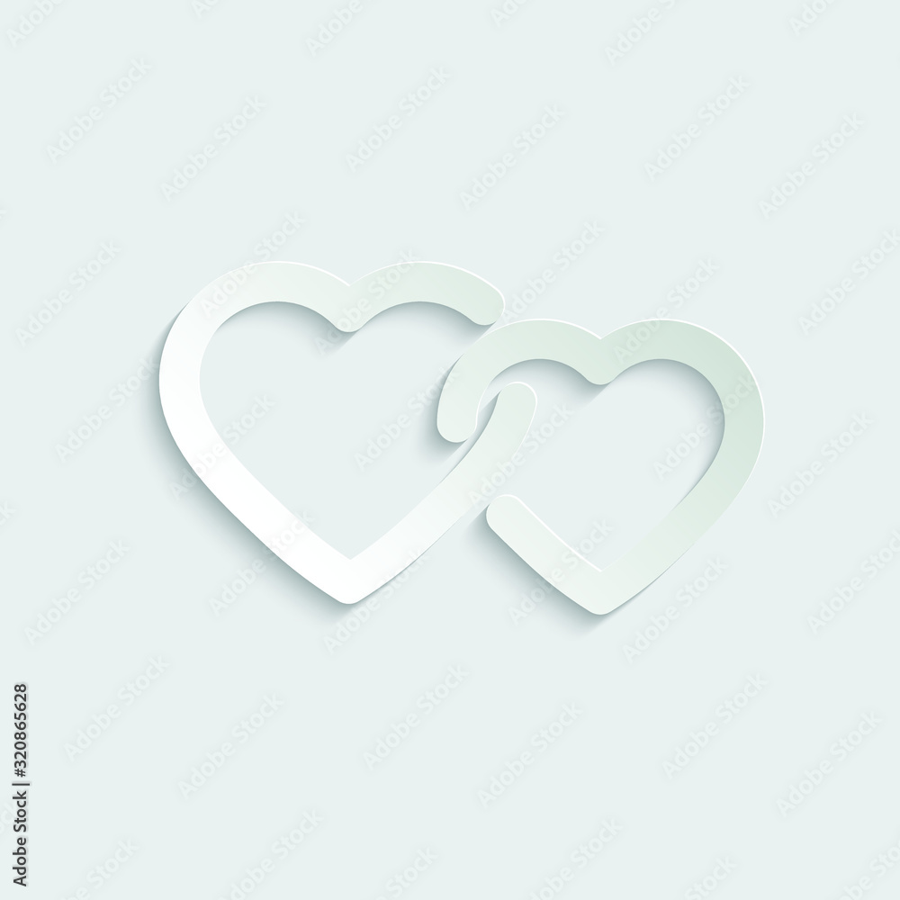 paper heart icon. heart symbol vector paper heart icon. heart symbol vector