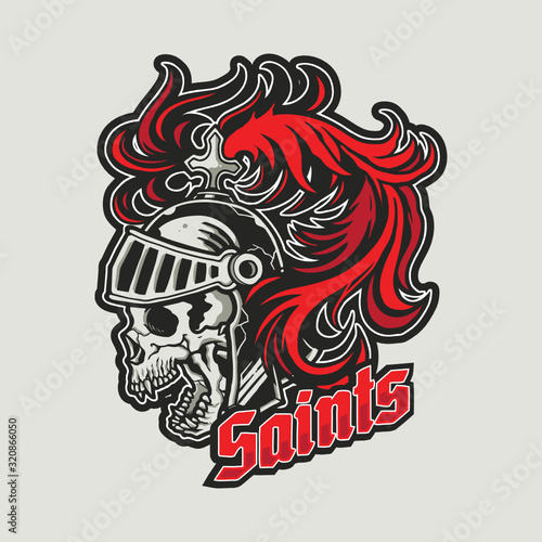 The Saints Skull Emblem for E-Sports Logo