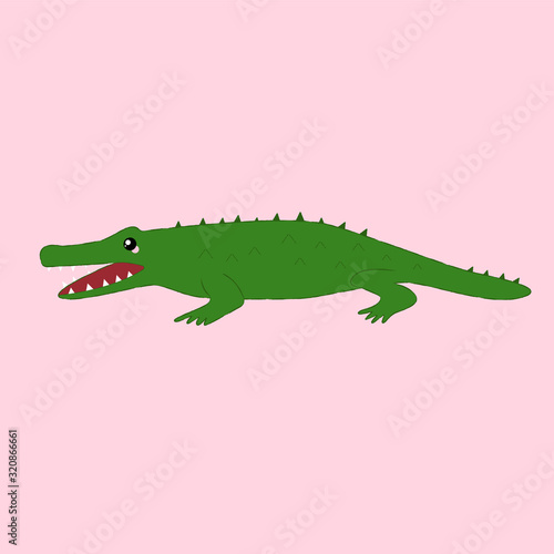 Vector illustration of a cute crocodile.